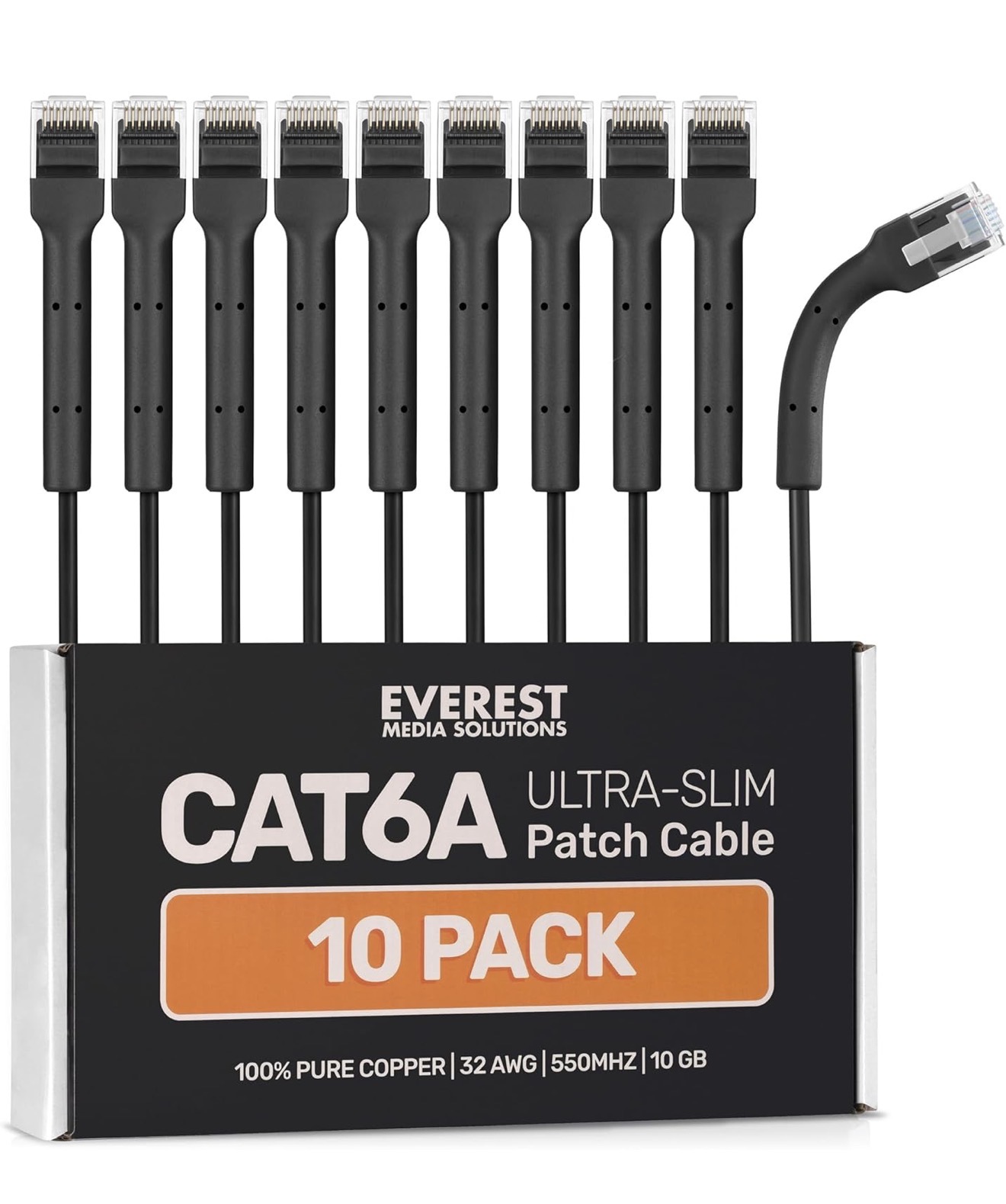 Ultra Slim Cat6a Ethernet Patch Cables 1ft
